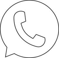 negro línea Arte whatsapp logo. vector