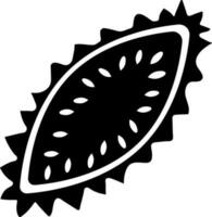 Horned Melon fruit sign or symbol. vector