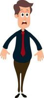 Cartoon character of a shocked businessman. vector