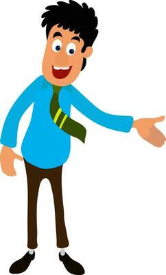 Cartoon character of a happy businessman.