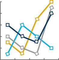 Flat illustration of a line chart. vector