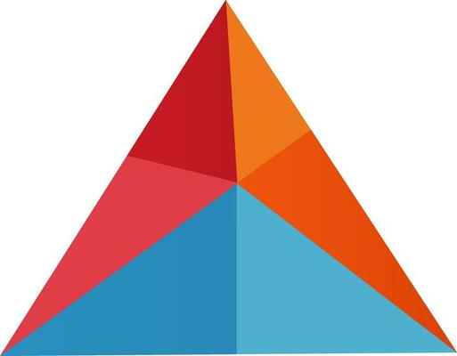Flat illustration of a triangle shape infographics.