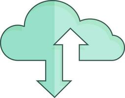 Flat illustration of a cloud computing icon. vector