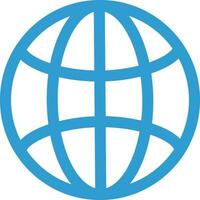 Flat style globe line icon. vector