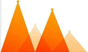 Glossy orange statistical graph infographic element. vector