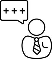 plano ilustración de empresario con charla símbolo. vector