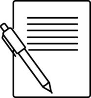 notas símbolo con papel y bolígrafo. vector