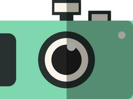 Stylish green and black camera icon. vector