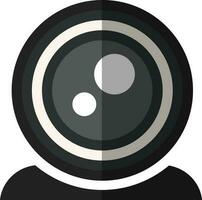 Camera lens icon in black and gray color. vector