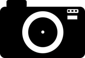 Black and white flat style camera. vector