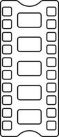 Isolated filmstrip in black line art. vector