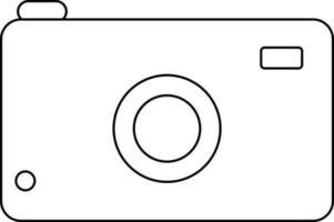 Flat style camera in line art illustration. vector