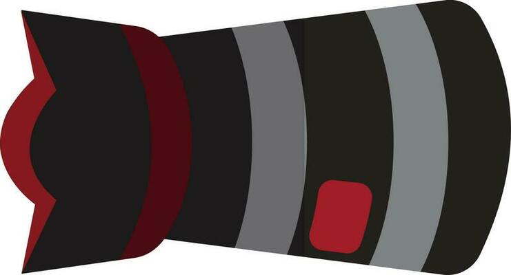 Black and grey professional camera lens.