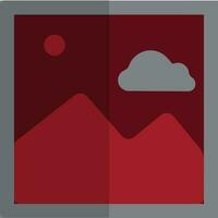 Red and grey nature picture on brown background. vector