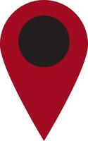 Blank map pointer in black and red color. vector