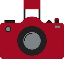 Red and black photographer camera. vector