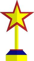 Isolated star trophy in flat style. vector