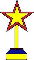 Isolated star trophy in flat style. vector