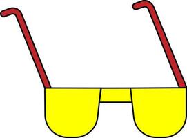 Red and yellow sun glass icon. vector