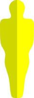 Isolated faceless man in yellow color. vector