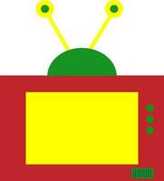 aislado antiguo televisión pantalla en plano estilo. vector