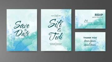 Wedding invitation with abstract watercolor background vector