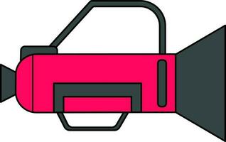 Video camera in pink and black color. vector