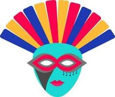 ilustración de carnaval cara mascarilla. vector