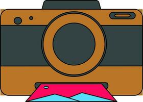 Flat style polaroid camera. vector