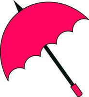 Isolated umbrella in black and pink color. vector