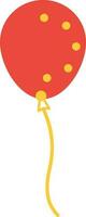 Yellow dots decorated red balloon flying. vector