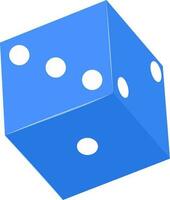 Blue color of dice for playing in casino. vector