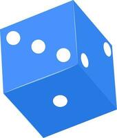 Blue color of dice for playing in casino. vector