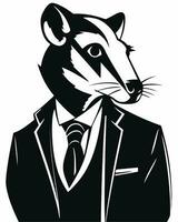 badger in a suit vector