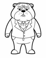 pitbull in a suit vector