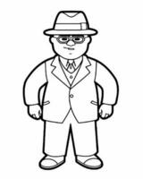 old man in a suit with glasses vector