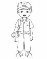 kid as mail courier vector