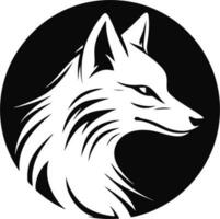 wolf head logo black and white vector