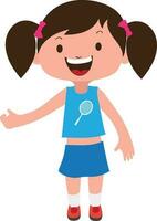 Little girl child cartoon character. vector