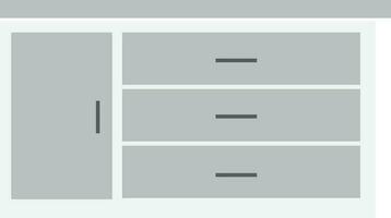 Illustration of drawer in flat style. vector