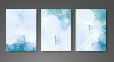 Cards with watercolor background. Design for your cover, date, postcard, banner, logo. vector