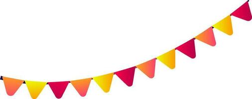 Shiny bunting flags decorated white background. vector