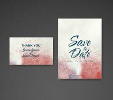 Wedding invitation with abstract watercolor background vector