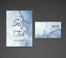 Wedding invitation with abstract watercolor background vector