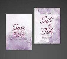 Wedding invitation with abstract watercolor background vector