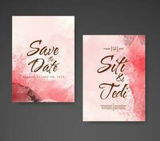 Wedding invitation with abstract watercolor background vector