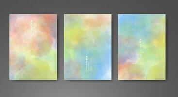 Cards with watercolor background. Design for your cover, date, postcard, banner, logo. vector