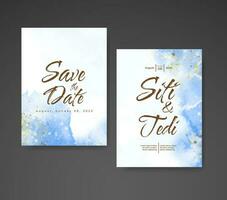 Wedding invitation with abstract watercolor background vector