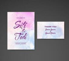 Wedding invitation with abstract watercolor background vector