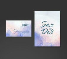 Wedding invitation with abstract watercolor background vector